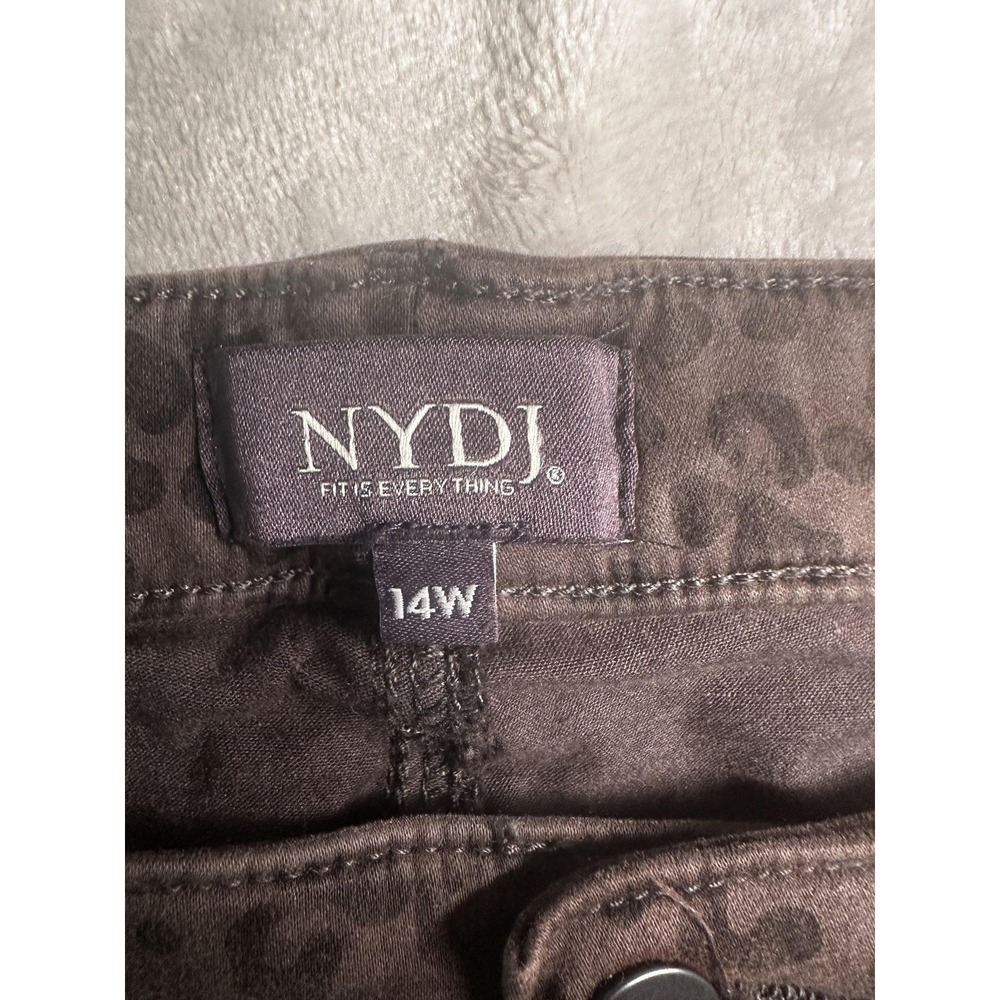 NYDJ Ami Skinny Jeans Womens 14W Ankle Pants Leopard Print Lift Tuck Jag NEW - Picture 10 of 11